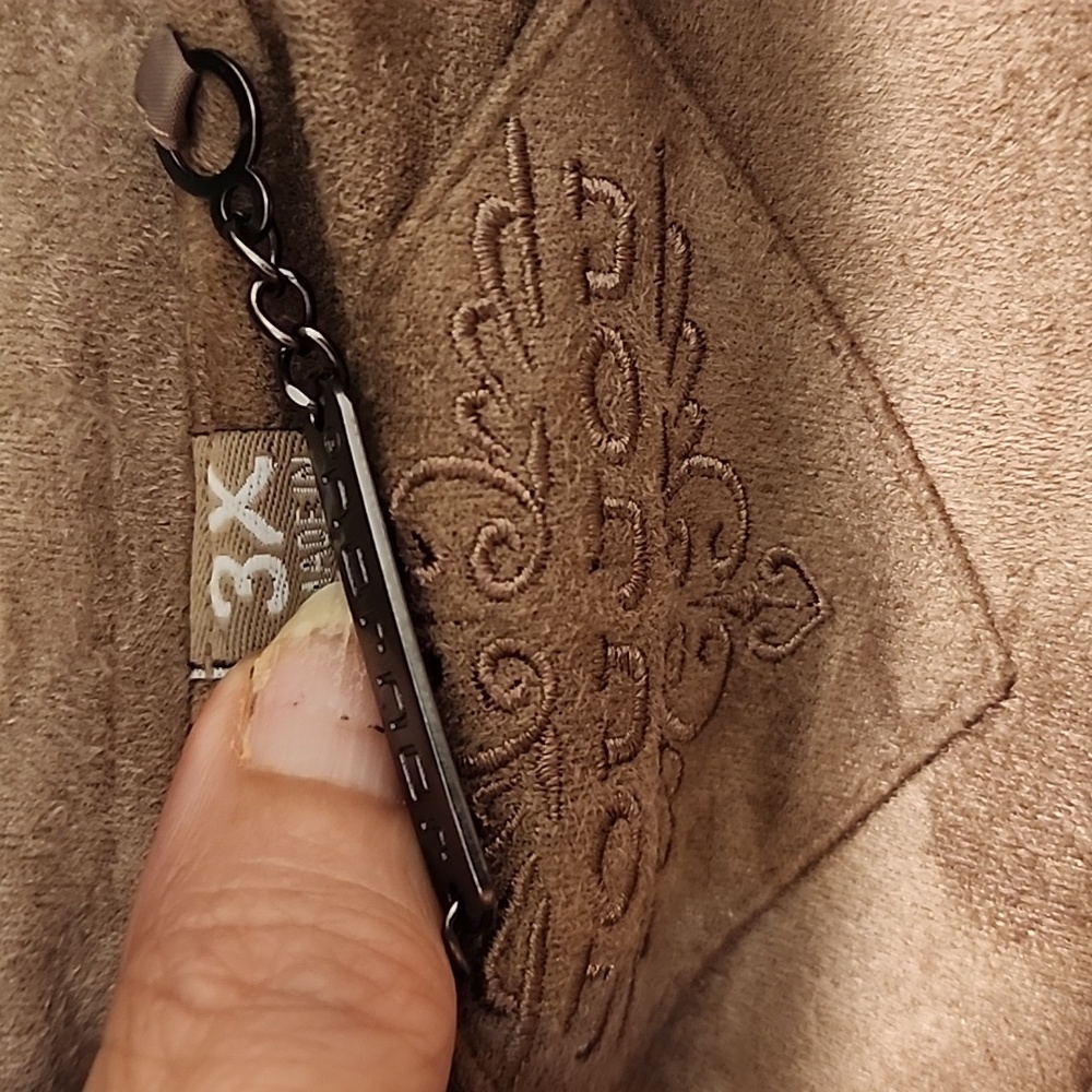 Jou Jou soft faux seude fringe mushroom jacket 3x - Picture 4 of 6